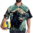 thumbnail image 4 of Yak Men's Short Sleeve Shirts, Casual, Printed, Button Down, Beach Shirt - Spread Collar Tops for Summer Beach Fun, 4 of 6