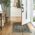 thumbnail image 2 of ODIKA Dining Under Traditional Concentric Motif Geometric Transitional Stain Resistant Thin Throw for Entryway, Kitchen, Laundry Room, 2 of 7
