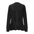 thumbnail image 4 of UVEASISHA Women's Lightweight Open Front Cardigans Soft Draped Ruffles Long Sleeve Cardigan Dressy Casual Shrugs Black L, 4 of 8