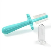 Grabease Baby and Toddler Double Sided Soft Bristle Toothbrush with Finger Brush