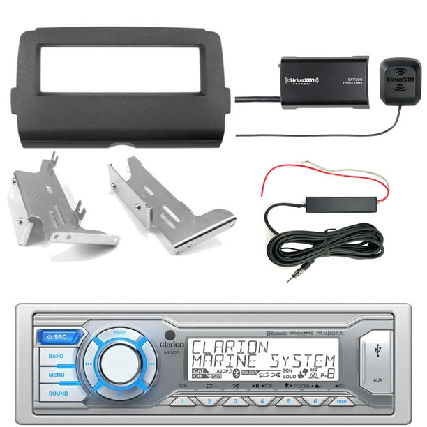 Clarion M505 Bluetooth Radio + Kit, SiriusXM Tuner, Antenna Kit (2014