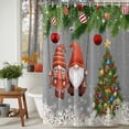 thumbnail image 4 of Grey Gnomes Christmas Shower Curtain, Xmas Tree Balls Snowflake Waterproof Fabric Shower Curtains with 12 Hooks, Bathroom Curtain Set for Bathroom Accessories Decor, 72 x 84 Inches, 4 of 9