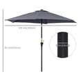 thumbnail image 3 of Outsunny Parasol de Patio Rond en Aluminium de 8,5 Pieds Gris, 3 of 10