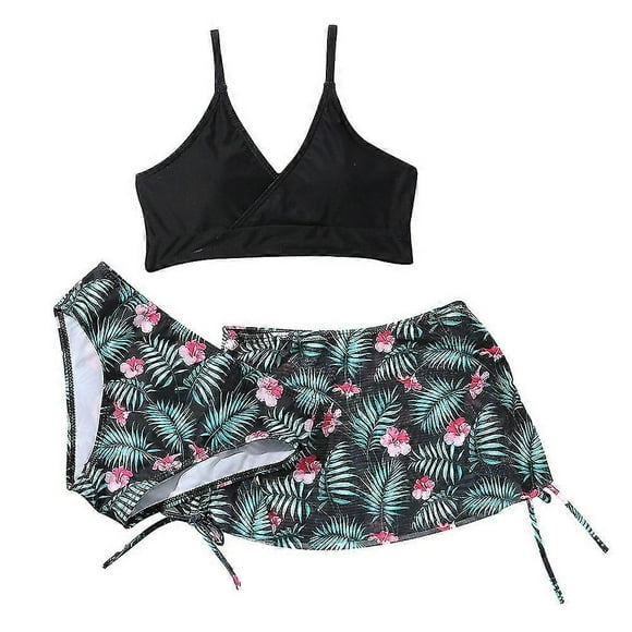 Girls Swimming Tni Set 3 Pcs/set Beach Surf Swimwear 8-12 Kids Girl Padded Bikini Swimsuit Set