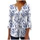 thumbnail image 2 of Fiudx Camisetas para Mujer Blusa de Manga 3/4 con Cuello En V Informal Estampada a La Moda para Mujer, 2 of 5
