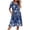 Evening Blue Vines, variant on Ekouaer Women's House Dress Pleated Nightgown with Short Sleeves & Pockets