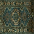 thumbnail image 1 of Ahgly Company Machine Washable Indoor Square Persian Turquoise Blue Traditional Area Rugs, 3' Square, 1 of 4