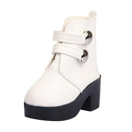 

Handmade Doll PU leather Boots Shoes for 18 Inch American Doll Accs White