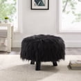 thumbnail image 2 of Linon Home Decor Faux Fur Stool, Multiple Colors, 2 of 10