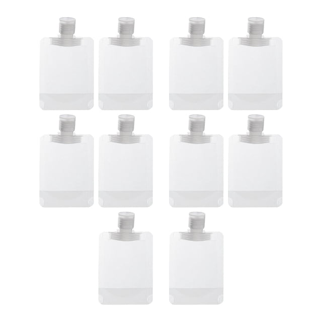 10 bolsas vacías recargables para apretar, recipientes para artículos de tocador, bolsas exprimibles para líquidos cosméticos, bolsa transparente a 50ml shamjiam Bolsa comprimible vacía