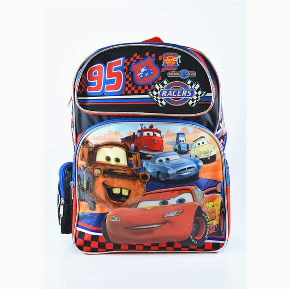 Disney Cars 2 16" Large Backpack McQueen, Tow Mater and friends