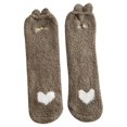 thumbnail image 2 of EQWLJWE Woman's Girls Cute Coloer Heart Cat Paw Print Thicken Coral Fleece Keep Warm Socks Sox Women's Socks Holiday Clearance, 2 of 6