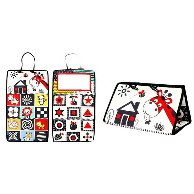 Book Baby Montessori Toys Visual Stimulation Foldable Green Learning Activity Multicolored Red Black White Flash