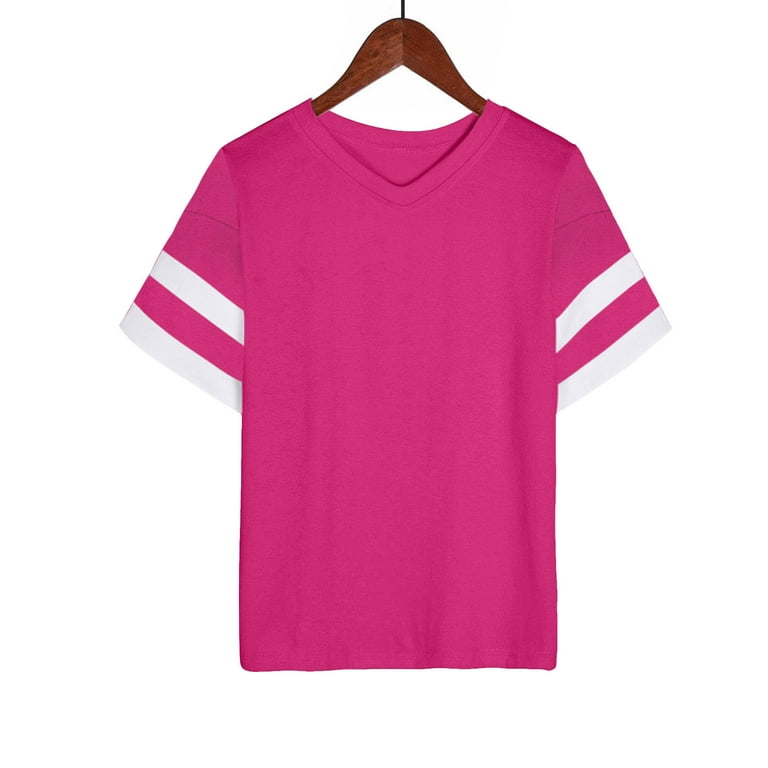Casual Short sleeve Solid Color V neck Pachwork Plus size Tops