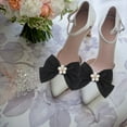 thumbnail image 3 of ifundom 1 Pair Elegant Black Bow Shoe Clips Decorative Accessories for Pumps and Heels, 3 of 6