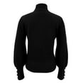 thumbnail image 6 of Duoif Sweaters for Women Trendy Women's Solid Color Pullover Crew Neck Sweater Stripe Knit Fashion Sweater Women's Sweaters Womens Tops Black L, 6 of 8