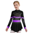thumbnail image 1 of iiniim Enfants Filles Uniforme de Cheerleading Pailleté Tenues de Cheerleading Robe de Danse Justaucorps Performance Danse Violet 14, 1 of 7