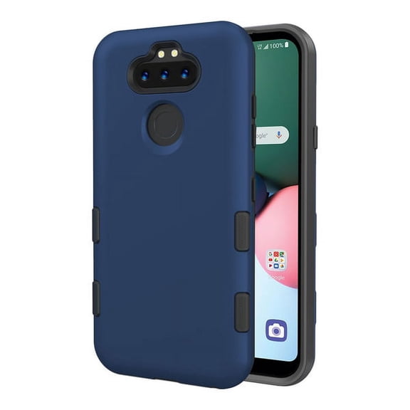 LG K31 /Aristo 5 /Fortune 3/Risio 4 Phone Case Dual Layer Hard TPU Rubber Silicone Protective Hybrid Armor Heavy Duty Grip Bumper Shockproof Cover [NAVY] for LG Aristo 5,LG K31,LG Fortune 3,LG Risio 4