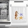 thumbnail image 3 of Dreamtimes Seastar Seahorse Hand Towels, 2 PCS Bath Towels Absorbent Soft 100% Combed Ring Spun Cotton Bathroom Towels Kitchen Dishwashing Towels Hotel Spa Towels 16 x 30 in, 3 of 7