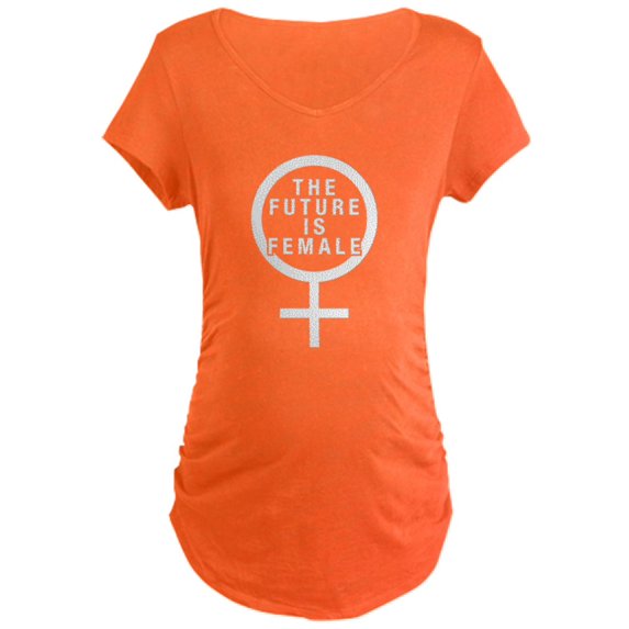 CafePress - The Future Is Female Maternity Dark T Shirt - Maternity Dark T-Shirt