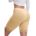 thumbnail image 2 of DARING DIVA Women's Lace Trim Soft Control Panties Mid Thigh Slimmer M Beige, 2 of 6