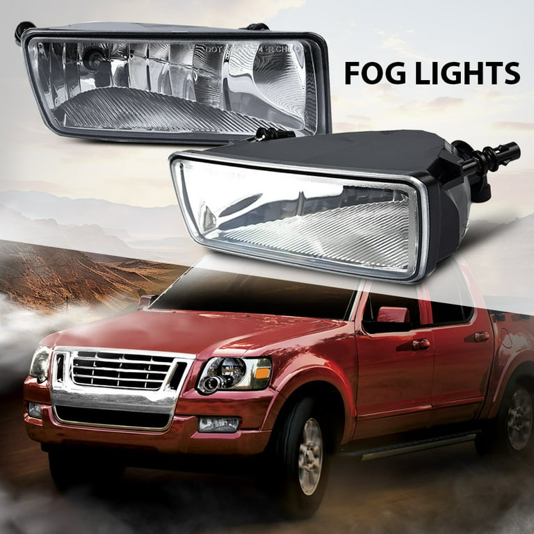 Clear Fog Lamp Pair For 2008-2010 Ford Explorer Sport Trac Pair Of Clear Fog Lights For 2008-2010 Ford Explorer Sport Trac - Left & Right Sides 2008-2010 Ford Explorer Sport Trac Clear Fog Lamp Pair - Foto 8
