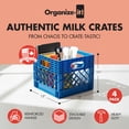 thumbnail image 2 of ORGANIZE-IT! Storage Milk Crate, Heavy-Duty Versatile Box Organizers, Blue, 4 Pack, 2 of 5