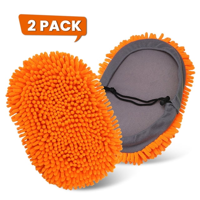 LYD Car Wash Mop Head Reemplazo Chenille Noodle Head para Car Wash Brush RV Cars and Bus Paquete de 2 (poste y disco plano no incluidos) LYD cuidado de limpieza