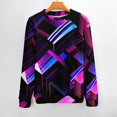 thumbnail image 2 of Geometric Lattice Fall Fashion 2024 Long Sleeve Crew Neck Business Casual Pullover Tops Trendy for Men And Women, 2 of 6
