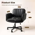 thumbnail image 7 of Waleaf Criss Cross Chair with Wheels & Armrests, Criss Cross Office Swivel Chair, PU Leather Vanity Chair with Back, Beige Comfortable Adjustable Vanity Desk Chairs for Home Office and Bedroom, 7 of 7