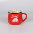 thumbnail image 2 of Taza de cerámica creativa para desayuno con forma de vientre de color, taza de café con apertura, regalo práctico, 2 of 5