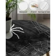 thumbnail image 5 of Round Fitted Tablecloths with Elastic Edge Halloween Spiders Spiderweb Texture Oil-Proof Waterproof Wipeable Table Cover for Kitchen Dining Party Decor Black White Table Clothes,36" - 44", 5 of 7