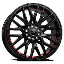 VENOM 40 17X8 5X114.3/5X120 35ET 73.1CB SATIN BLACK W RED LINE WHEEL