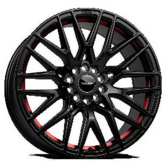 VENOM 40 17X8 5X114.3/5X120 35ET 73.1CB SATIN BLACK W RED LINE WHEEL