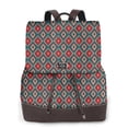 thumbnail image 1 of Disketp Red And Orange On Blue Teal Mochila de Cuero para Mujer, Bolso de Espalda Antirrobo con Estilo para Viaje, Trabajo y Uso Diario, 1 of 4