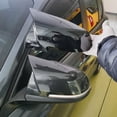 thumbnail image 6 of Carbon Fiber Horn-2 pieces Rearview Mirror Cover Cap Carbon Black for BMW Series 1 2 3 4 X M 220i 328i 420i F20 F21 F22 F23 F30 F32 F33 F36 X1, 6 of 7