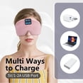 thumbnail image 3 of Joythink Sleep Headphones Bluetooth Sleep Mask Silk Kids Children Headband Earphones Bluetooth Eye Mask for Sleeping On Side Blackout Soft Sleep Earphones Music Eye Cover, 3 of 8