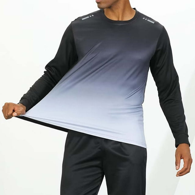 Men's Long Sleeve Shirts Sun Athletic Shirts for Hiking Running Workout Rash Guard Performance Gear