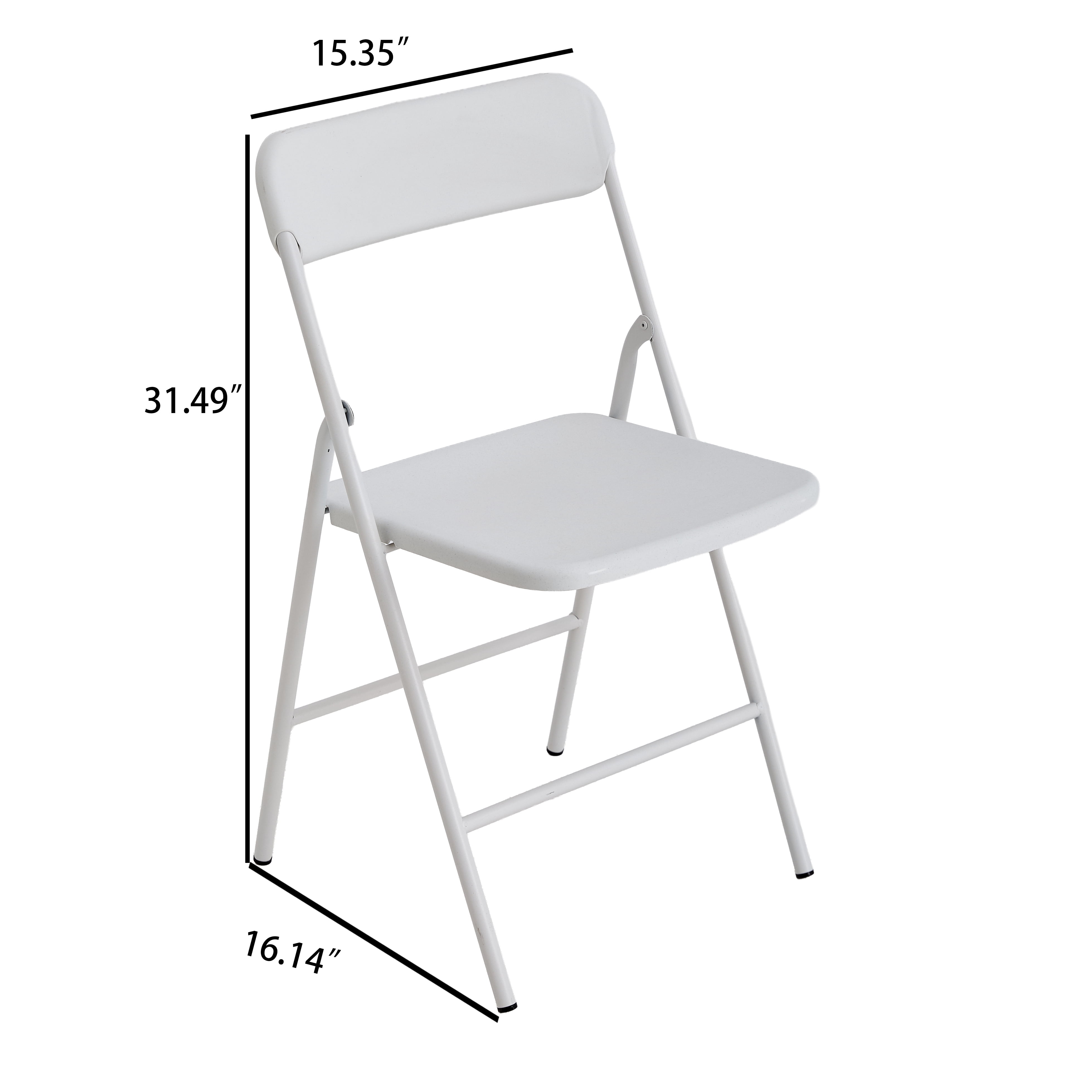 4 Pack Folding Chairs with PP Cushion for Outside, Portable Stackable Commercial Metal Foldable Chairs with Steel Frame for Party Home Events Office Wedding