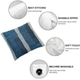 thumbnail image 4 of CMMY  Blue Patchwork Throw Pillow Cover Luxury Burlap Cushion Cover Square Pillowcase for Sofa Couch Bedroom Living Room Home Decor,Set of 2, 4 of 6