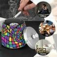 thumbnail image 4 of Yayeee Ashtray with Lid for Cigarette Smokeless Stainless Steel Home Ash Holder, Colorful Psychedelic, 4 of 7