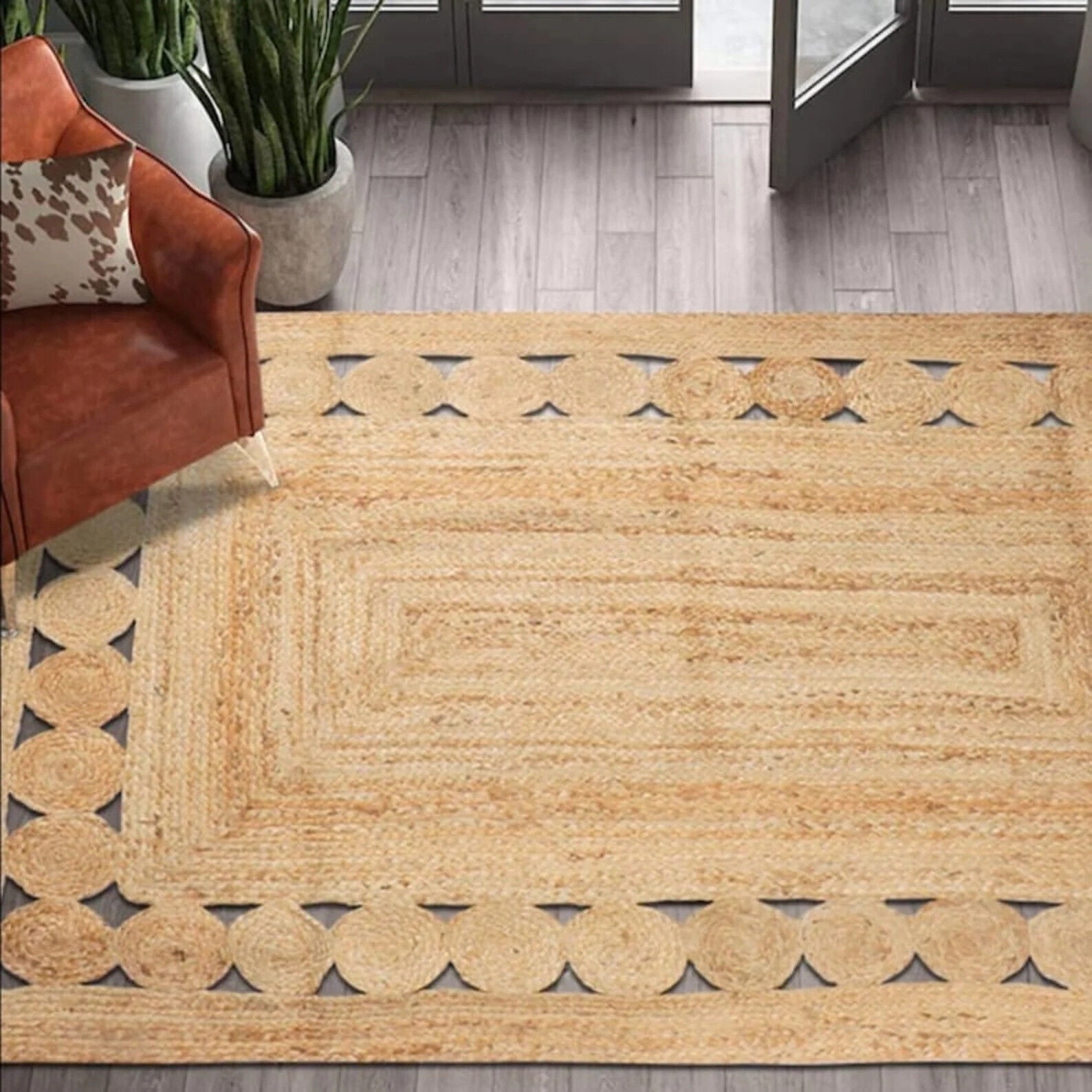 Beautiful Indian Handmade Braided Natural Pure Jute Area Rugs ,Home Décor Rugs Size 2 x 10 Feet ( 60 cm x 300 cm )