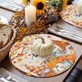 thumbnail image 6 of Fall Round Placemats Set of 4 Pumpkin Gnome Place Mats Thanksgiving Woven Placemat Hello Fall Autumn Maple Leaf Beige Circle Braided Table Mat for Kitchen Dining Table Party Home Decor 15 Inch, 6 of 9
