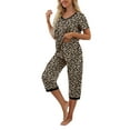 thumbnail image 3 of MINTREUS Women's Pajama Sets Short Sleeve Shirt and Capri Soft Pajama Sets with Pockets S-4XL, 3 of 6