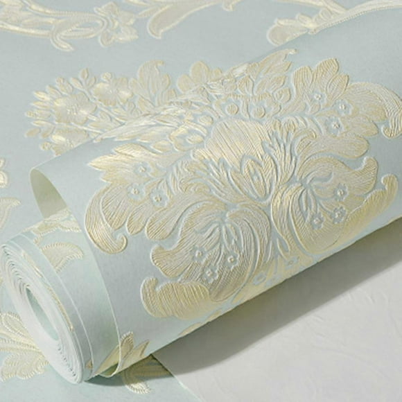 53cm X 5m Light Blue Wallpaper Self-adhesive Floral Pattern Self-adhesive Living Room Wallpaper Self-adhesive 3d Effect Wallpaper