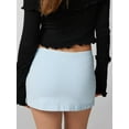 thumbnail image 5 of Women's Summer Bodycon Skirt Solid Color High Waist Split Hem Mini Skirt Streetwear, 5 of 7