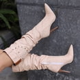 thumbnail image 6 of YLYL Knee High Boots for Women Pointed Toe Wide Calf Stilettos High Heel Side Zipper Fashion Casual Shoes, 6 of 8