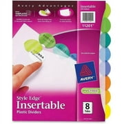 Avery Insertable Style Edge Plastic Dividers, 8-Tab, Printable Inserts, Multicolor Tabs (11388)