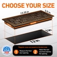 thumbnail image 4 of 2x12 Floor Vent Covers Floor Register with Mesh Cover Trap, Heat and Air, Walkable Metal Floor Register for HVAC Duct, Basketweave, Oiled Bronze, 4 of 7