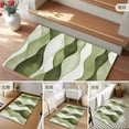 thumbnail image 6 of 2x3 Door Mat Rug, Sage Green Stripes Non-Skid Rubber Backing Large Rectangle Rugs - Living Room Bedroom Home Office, Retro Farmhouse Abstract Ripple Indoor Floor Mat Carpets Washable Rug, 6 of 9